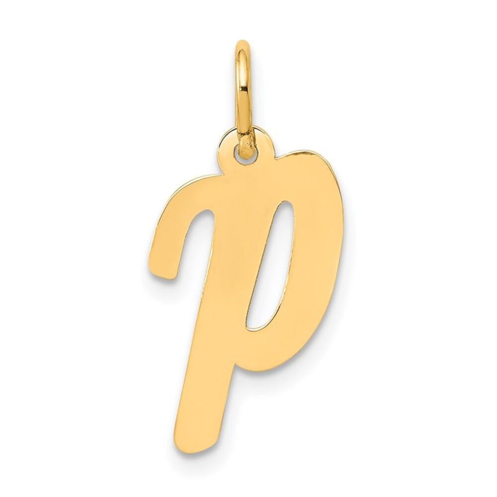 14k Yellow Gold, Madison Collection, Medium Script Initial P Pendant